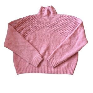 Free People Women’s Pink Mock Neck Long Sleeve Pullover Sweater Size M
